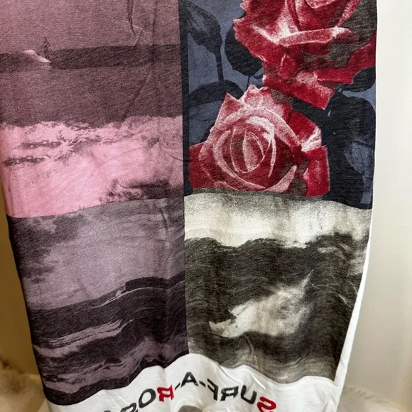 All saints Women's Tank Top with Rose Graphic - White and Red - Picture 2 of 4